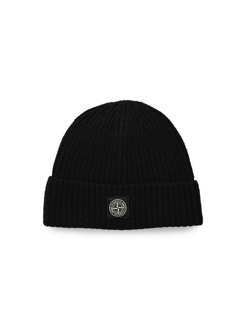 Cappello N100012 in lana a costine Nero STONE ISLAND | N100012S00B4V0029